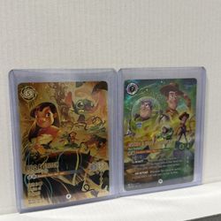 Lilo And Stitch Iconic Lorcana Card & Woody And Buzz lightyear Enchanted Card 