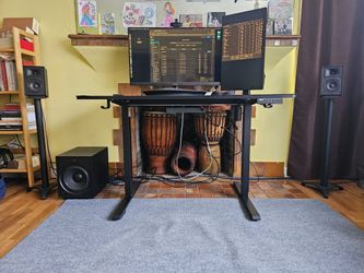 Electric Standing Desk 47x29.5 inch, Whole Piece Desktop, Adjustable Height 27.9 - 46.8 inch