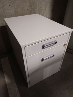 White 2-Drawer Pedestal File Cabinet
