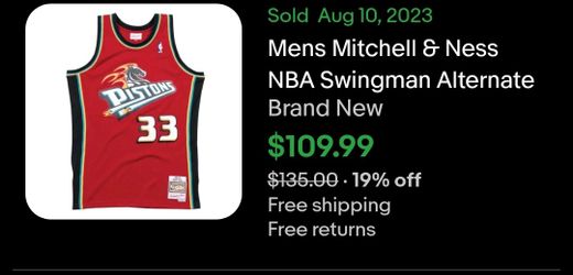 Men's Mitchell & Ness Grant Hill Red Detroit Pistons 1999-00 Hardwood  Classics Swingman Jersey