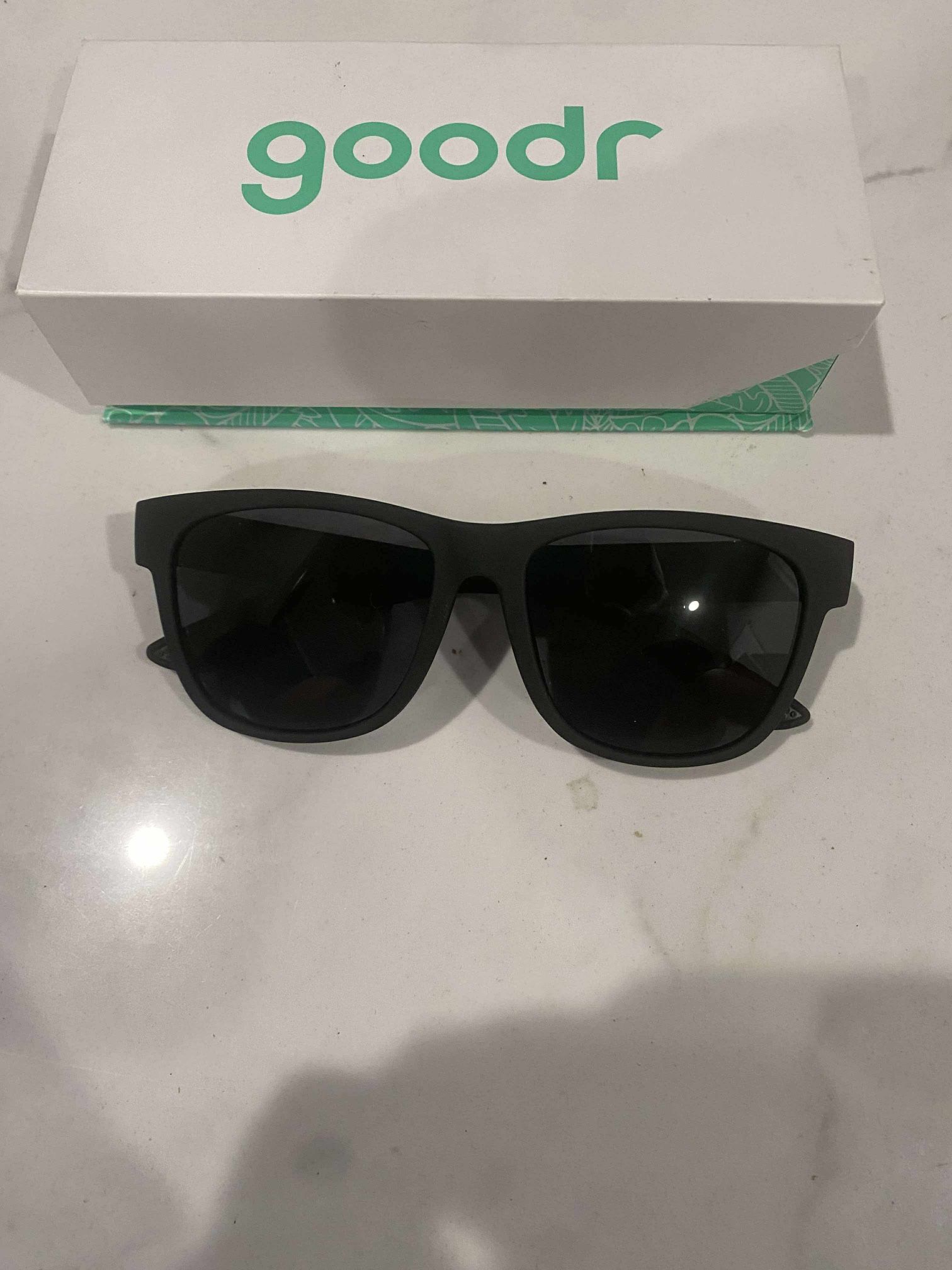 Goodr Polarized Sunglasses Hooked on Onyx Black Frames Tinted Lens