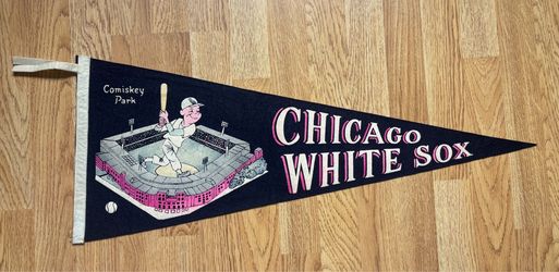 Rare Vintage  1950'S BASEBALL CHICAGO WHITE SOX STADIUM Felt PENNANT FULL SIZE  COLORFUL