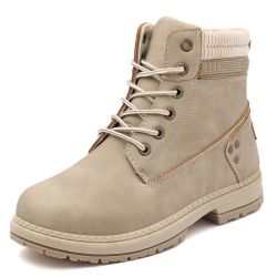 Athlefit Women's Lace-Up Hiking Boots Khaki