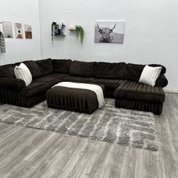 Brown Sectional Couch - Free Delivery 