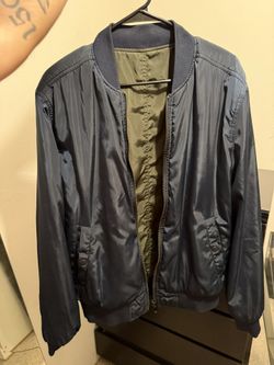 Men’s Navy Bomber Jacket Reversible Dark Green