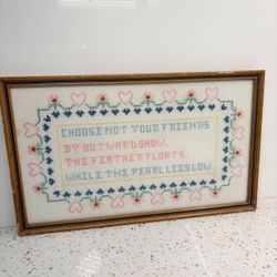 Vintage 80s Needlepoint Wall Art – Framed