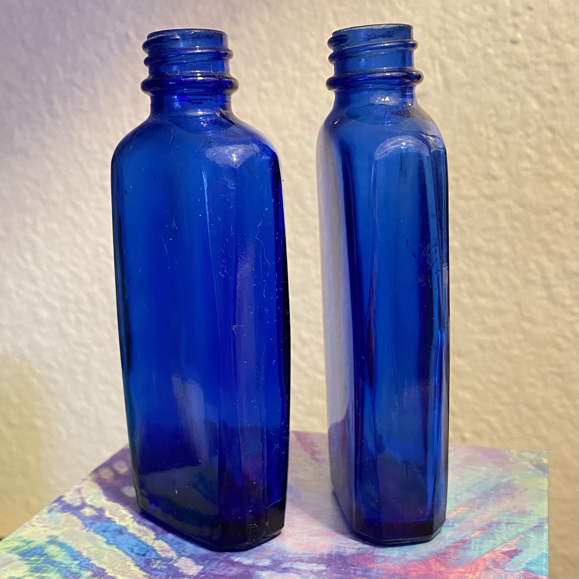 Lot Of 2 Cobalt Blue Lady Clairol Bottles