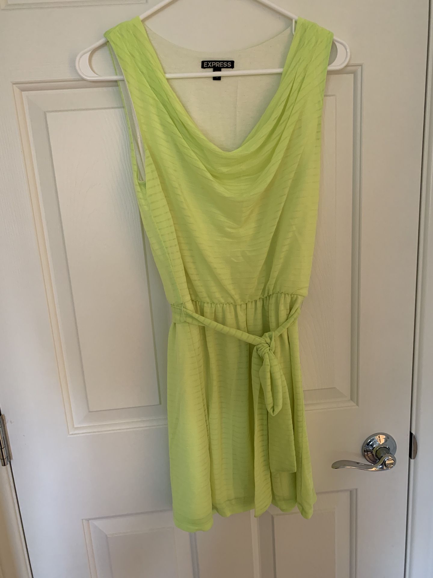 Express women dress neon yellow size xs