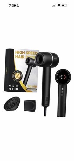 Hair Dryer with Diffuser, 160,000 RPM High Speed Blow Dryer, Light Black