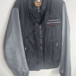 Harley Davidson black Jacket men's SMALL black gray motorcycle jacket 100%