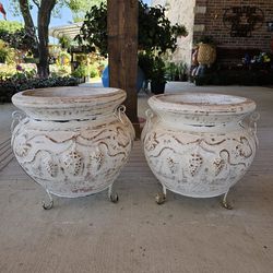 White Grapes Clay Pots . (Planters) Plants, Pottery, Talavera $65 cada una.