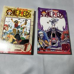 VIZ Media One Piece Vol. 1 and 103 Eiichiro Oda English Manga Softcover Shonen