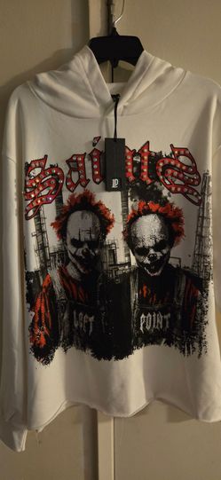 Hoodie Left Point italy hand spun Cotton Brand New sz Large mens awesome left point Clowns in rhinestones New w tags $70 Large pick up in Reseda/ Nort