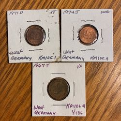 Old Foreign Coins - German Fennings