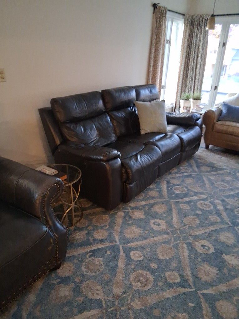 Dark Brown Leather Couch