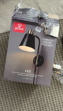 Black/Gold Plug-in Wall Sconce