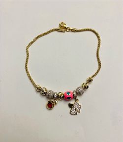 10K Solid Gold Bracelet For Wedding 7.5 Inches Long