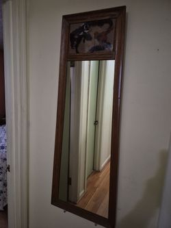 Wood frame wall mirror 18X48