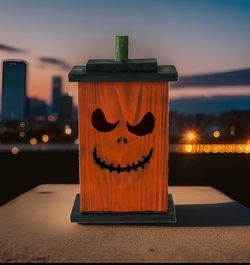 Wooden Jack-O-Lantern Halloween Lantern Box
