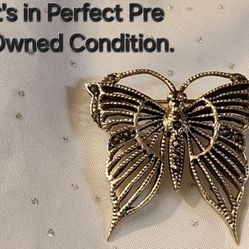 Sterling Silver Marcasite Butterfly Brooch 