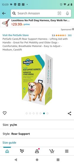 PetSafe CareLift Rear Support Harness - Lifting Aid with Handle - Great for Pet Mobility and Older Dogs - Comfortable, Breathable Material - Easy to A