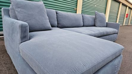 FREE DELIVERY!!! Cisco "Louis" Slipcover 2pc Sofa BLUE ($14K+ Retail...85% OFF!!!)