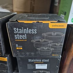 New Stainless Steel Cookware Set 4pc With lids And Handles 