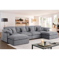 BRAND NEW — U-Shape Cloud-Style Sectional Sofa — Still in Box
