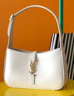 Smooth Calfskin Underarm Handbag Shoulder Bag Women's White