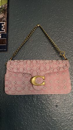 Coach Pink Signature Canvas Chain Shoulder Bag