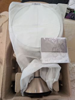 Simple human vanity mirror gold 8" 10x 5x rechargeable
