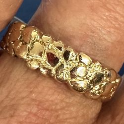 Nugget 14K Gold Ring- Size 10