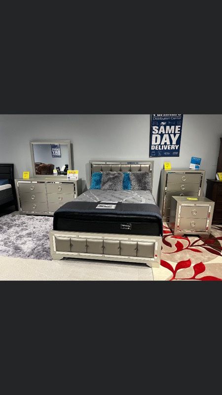 QUEEN OR KING BEDFRAMES DRESSER MIRROR NIGHTSTAND. DELIVERY TODAY! WE SELL BRAND NEW