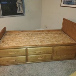 Clean Twin Bed With Storage 