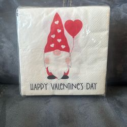 New Sealed Valentine’s Day 40 Paper Beverage Napkins Triple Ply