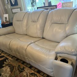 Absolutely Gorgeous, Like New Power Sofa With 2recliners, Cup Holders, Head Select