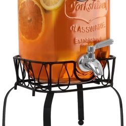 1gallon  Glass Drink Dispenser With Stand