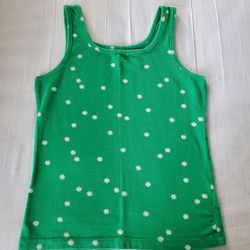 Green Daisy Print Tank Top