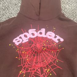 Brown sp5der hoodie 