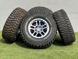 17" AGP TRUX Rims Jeep Wrangler Wheels TJ 5x127 JL JK 35" Tires x5 Set Rubicon Sahara 4xe Mojave