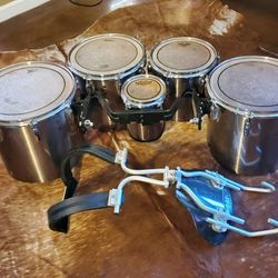 Set of Mapex marching tenor drums, quints