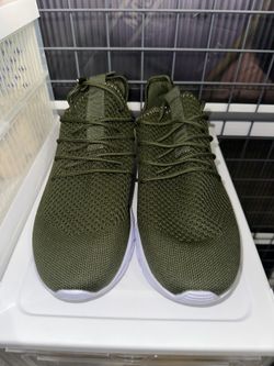 Men's Olive Green Knit Sneakers – Size 12 – Brand New