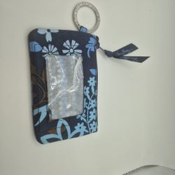 Blue/Brown/Navy Flowers Women's Wrist Wallet Vera Bradley - New without Tags