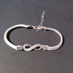 Silver Tone Adjustable Infinity Bracelet 