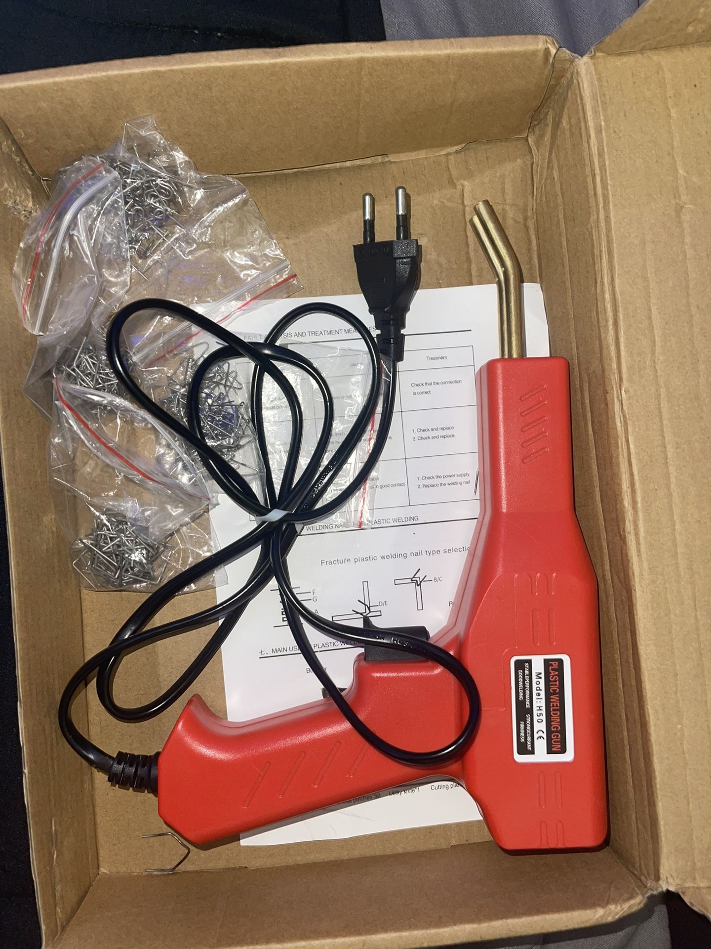 Plastic welder gun 50w with 4 types staples