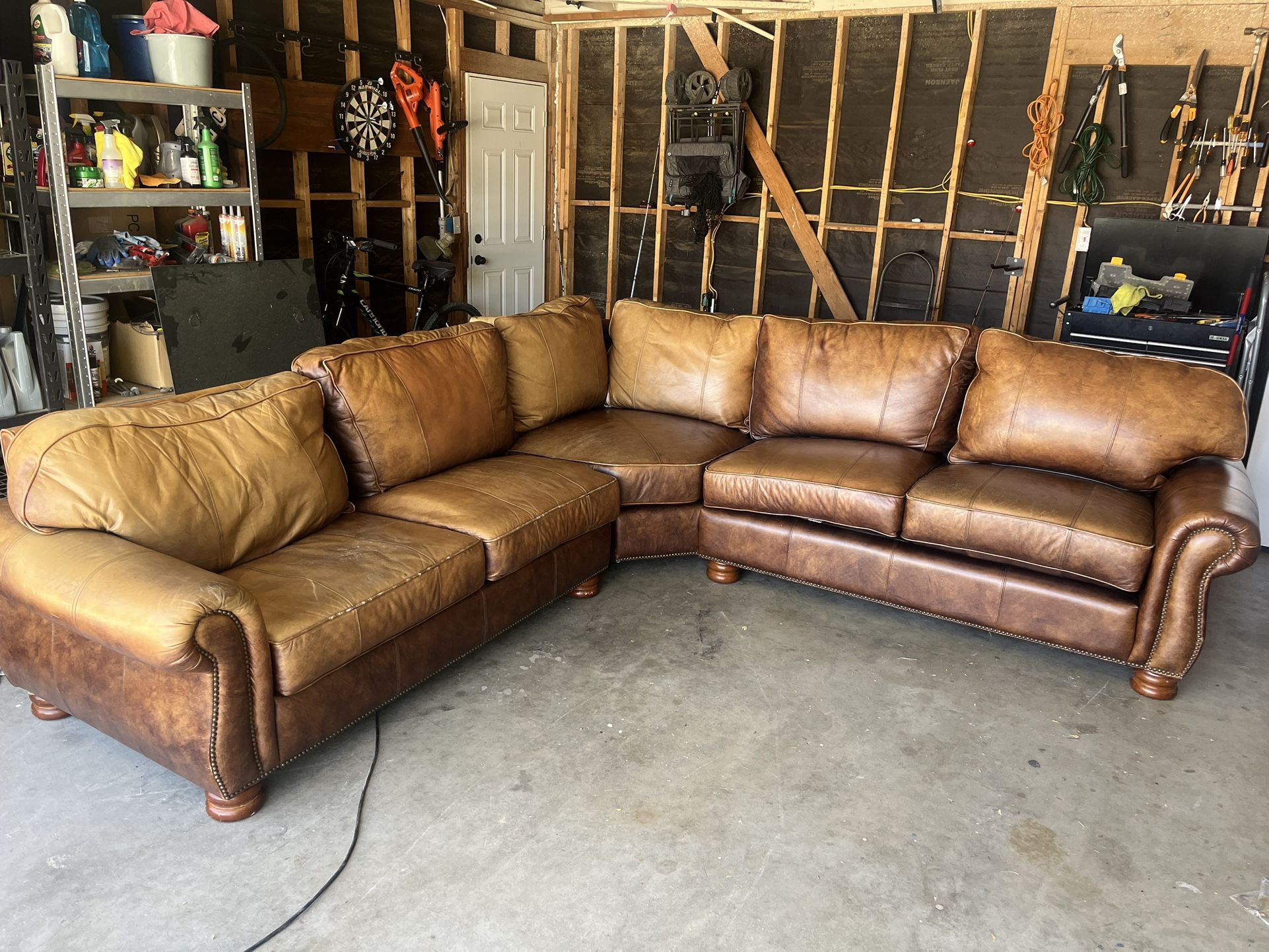Thomasville Leather Sectional Sofa