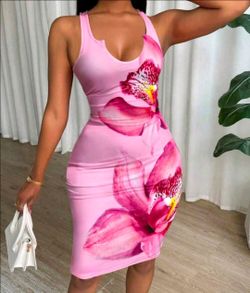 Pink flower lily dress