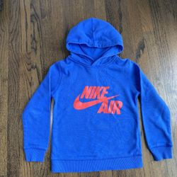 Kids Nike Air Blue With Red Letters Hoodie Pullover Youth Size 7