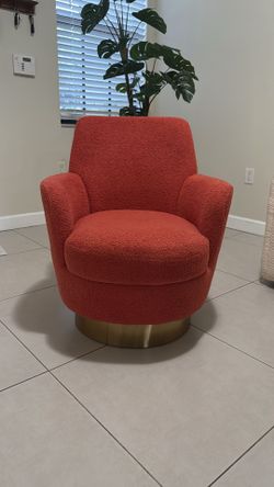 Swivel Accent Chair Barrel Chair Armchair Single Sofa Velvet Upholstered Chair 2