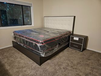 New special B4100 queen size bedroom set 5pc bed dresser mirror night stand chest